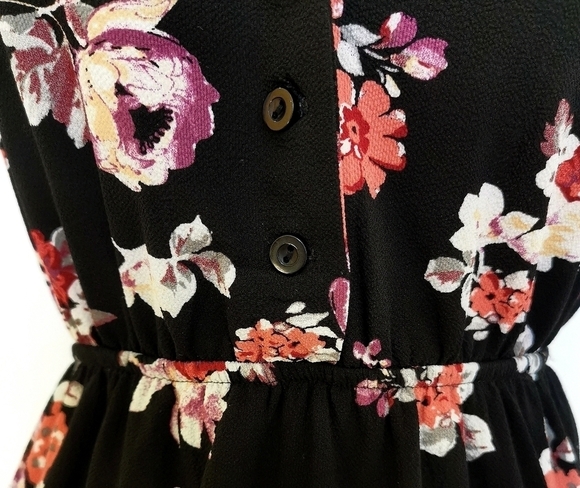 Black Purple Floral Dress Size Small - Picture 11 of 13